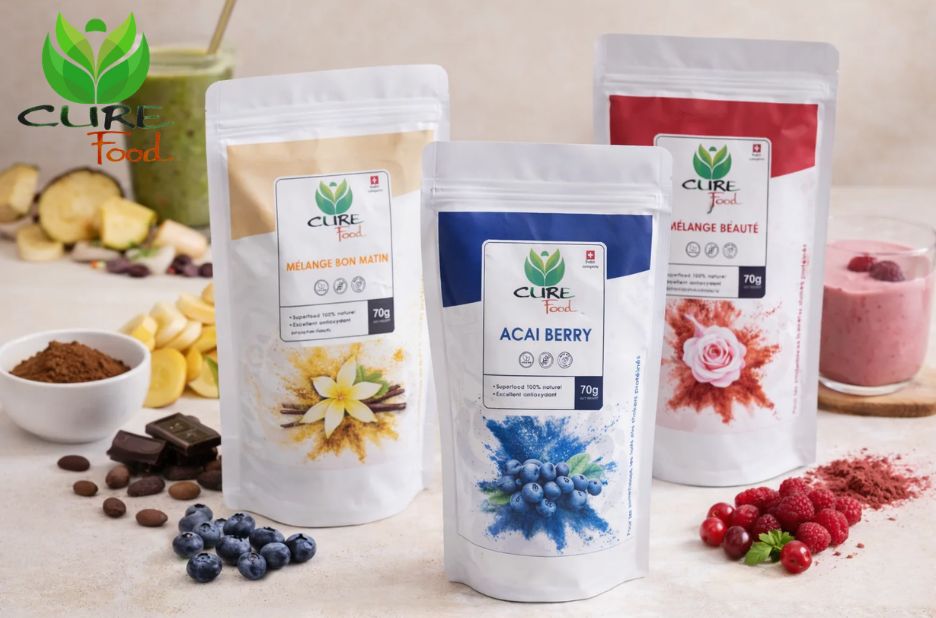Coffret Superaliments Premium : Cadeau Santé et Nutrition Équilibrée sur Curefood.ch Coffret Superaliments Premium : Cadeau Santé et Nutrition Équilibrée sur Curefood.ch